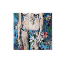 Original Design Mordern style Framed wall art Canvas Oil Paintings Woman and flowers Home decorations Nude Paintings